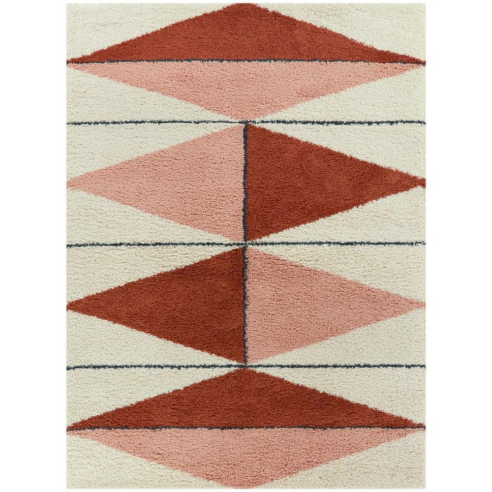 Levine Burnt Orange 4 ft. x 6 ft. Geometric Area Rug price history on PriceWatchPro