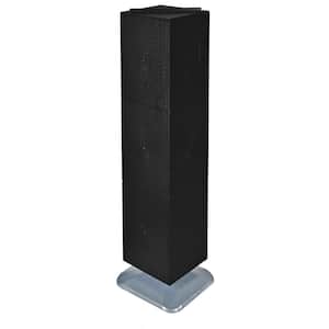 64 in. H x 14 in. W Interlock Pegboard Tower on a Revolving Base with Wheels in Black