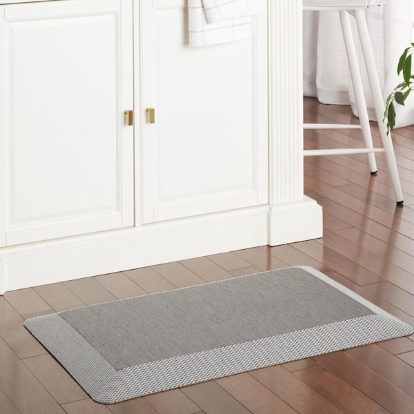 Mira Modern Heathered Grey 19.6 in. x 32 in. Anti Fatigue Kitchen Mat
