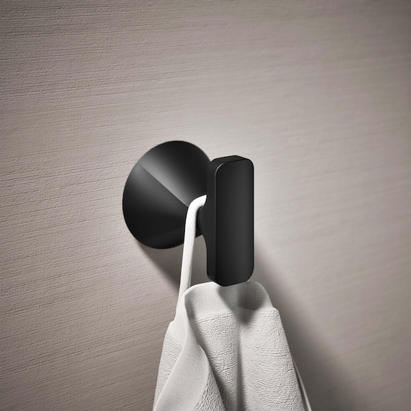 Cursiva Robe Hook in Matte Black