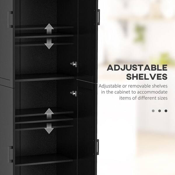 thumbnail image 2 of ABCOOL Behind Door Storage Organizer Rack, 6 Tier Adjustable Hanging Baskets Free Standing Thin Metal Space Savers Room Storage Organizers, Back Of Door Heavy Duty Storage 2 of 12