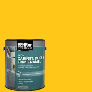 1 gal. #P300-7 Unmellow Yellow Satin Enamel Interior/Exterior Cabinet, Door & Trim Paint