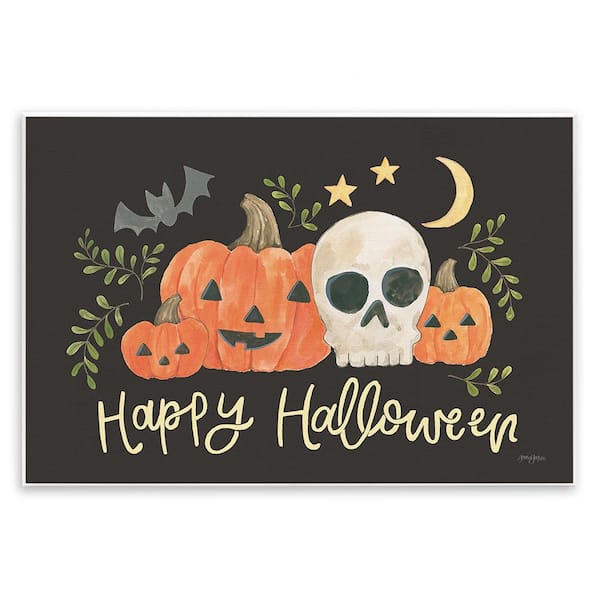Stupell Industries Whimsical Happy Halloween by Jenaya Jackson 1-Piece Unframed Graphic Print Typography Poster Art Print 19 in. x 13 in.