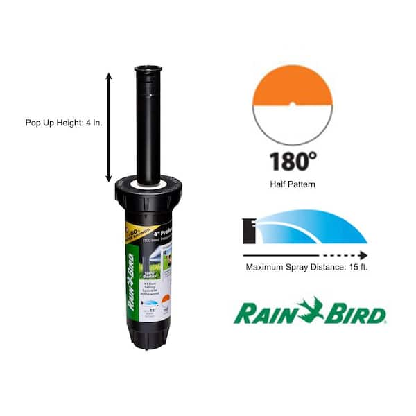 1800 Series 4 in. Pop-Up Dual Spray PRS Sprinkler, Half Circle Pattern, Adjustable 8-15 ft. SAM