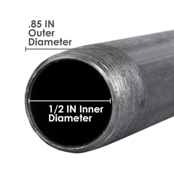 1/2 in. x 1.5 ft. Black Steel Schedule 40 Cut Pipe 1/2 in. x 1.5 ft. Black Steel Schedule 40 Cut Pipe