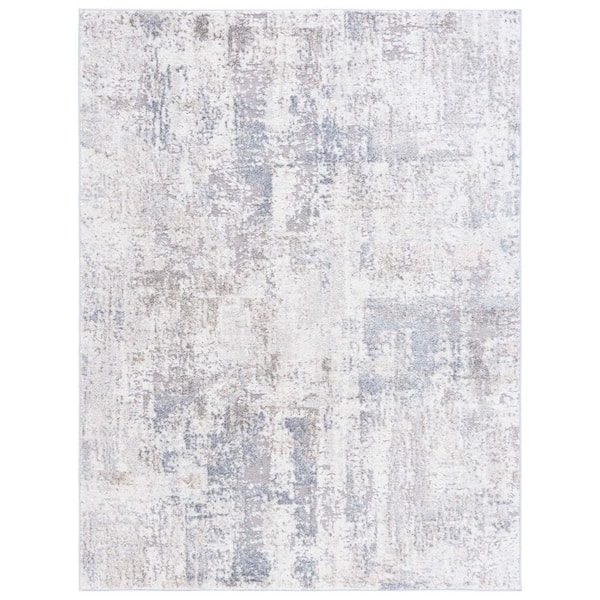 Opal 9 ft. x 12 ft. Ivory/Gray Abstract Distressed Area Rug