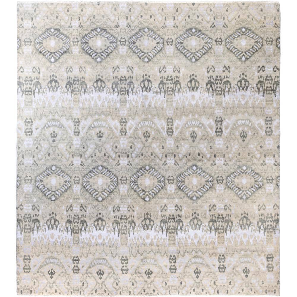 Ikat Ivory 9 X 12 Hand-Knotted Wool Silk Indoor Area Rug price history on PriceWatchPro