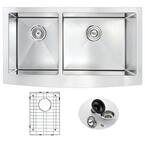 ANZZI Elysian Farmhouse Stainless Steel 32 in. Single Bowl Kitchen Sink ...