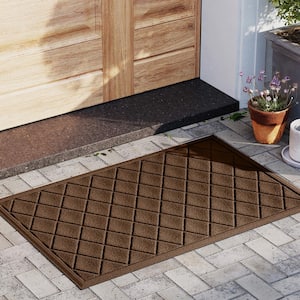 Waterhog Argyle Dark Brown 23 in. x 35 in. PET Polyester Indoor Outdoor Door Mat