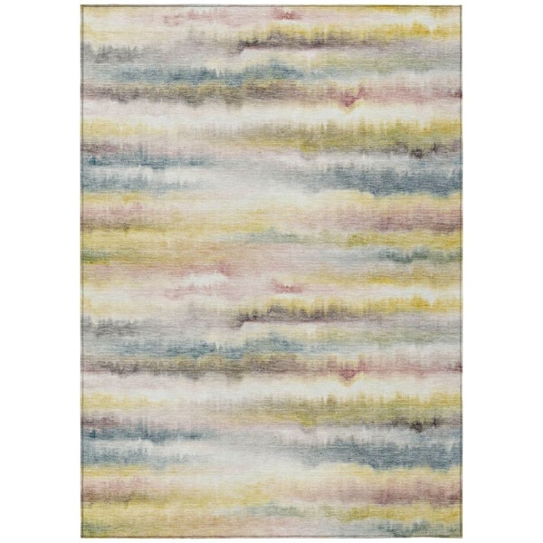 Addison Rugs Chantille Machine Washable Indoor/Outdoor Abstract ACN2098 Gold 8 ft. x 10 ft. Area Rug