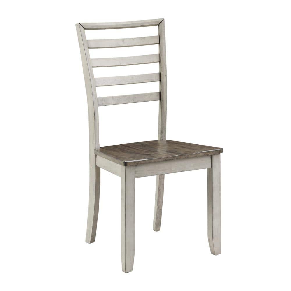 Smoky Honey Gray Ladderback Wood Side Chair Set