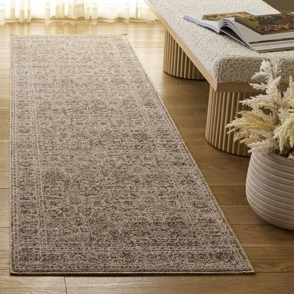 Crystal 2 ft. x 8 ft. Yellow Persian Runner Rug