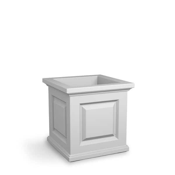 Nantucket 16 in. Square Self-Watering White Polyethylene Planter