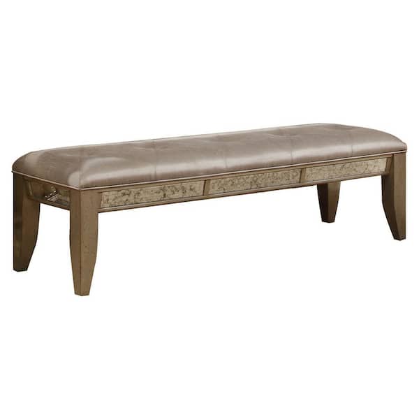 Best Master Furniture Helena 55 in. Silver Bronze Rectangular Bedroom Bench
