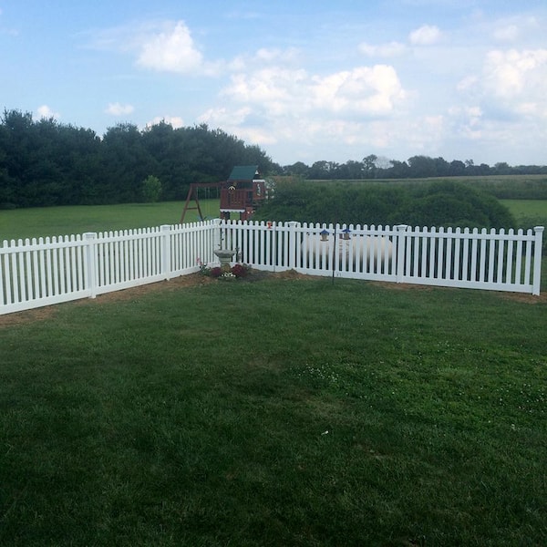 Weatherables Chelsea 5 ft. H x 6 ft. W White Vinyl Picket Fence Panel Kit