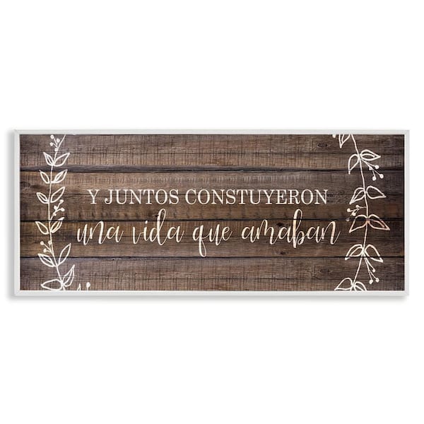 Stupell Industries Rustic Together We Built by Kim Allen White Framed Typography Giclee Art Print 10 in. x 24 in.