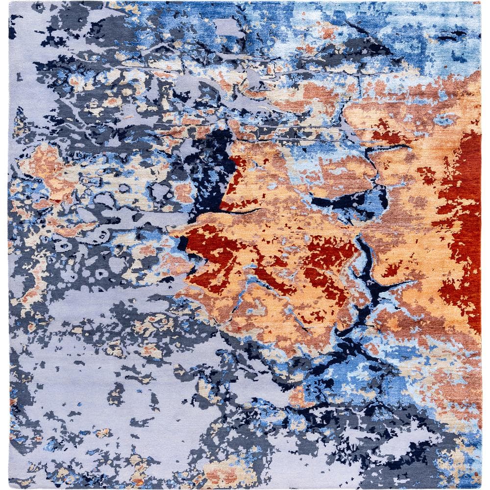 Modern-Contemporary Gray 8 X 10 Hand-Knotted Wool Silk Indoor Area Rug price history on PriceWatchPro