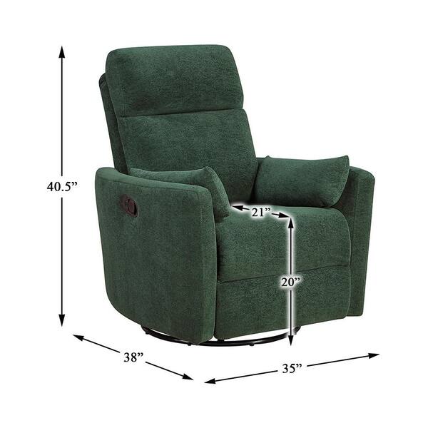 Lazzara Hadley Green Microfiber Manual Swivel Glider Recliner