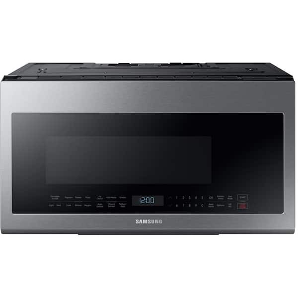 Samsung 30 in. W 2.1 cu. ft. Over the Range Microwave in Fingerprint  Resistant Stainless Steel with Sensor Cooking ME21M706BAS