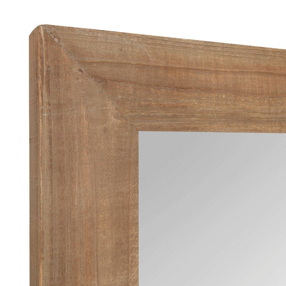 Garvey 36" x 30" Rustic Brown Solid Wood Full-Length Vanity Mirror