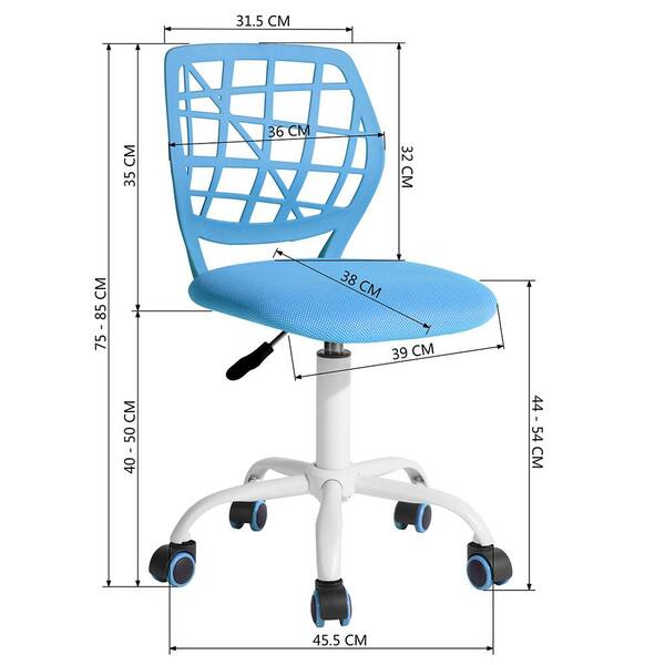 blue plastic swivel chair