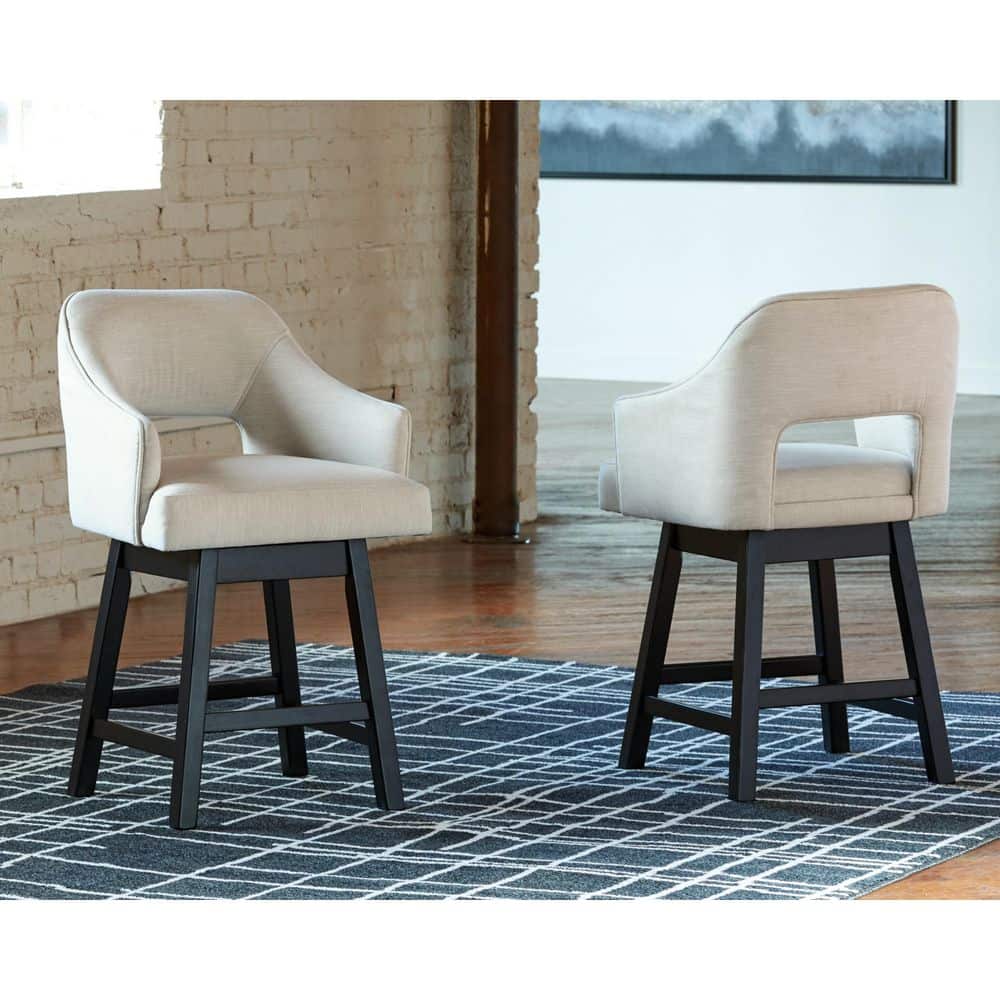 Tallenger Gray/Black Polyester Counter Height Bar Stool