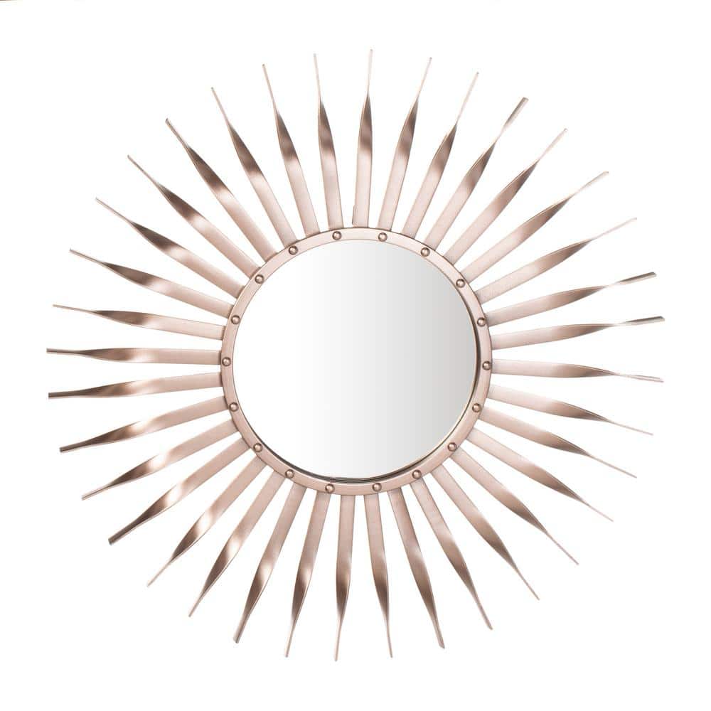 SAFAVIEH Medium Sunburst Rose Gold Novelty Mirror (28.3 in. H x