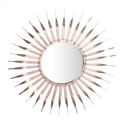 Medium Sunburst Rose Gold Novelty Mirror (28.3 in. H x 28.3 in. W)