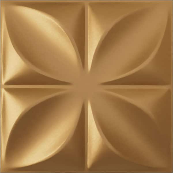 Ekena Millwork 19-5/8"W x 19-5/8"H Alexa EnduraWall Decorative 3D Wall Panel, Gold (12-Pack for 32.04 Sq.Ft.)