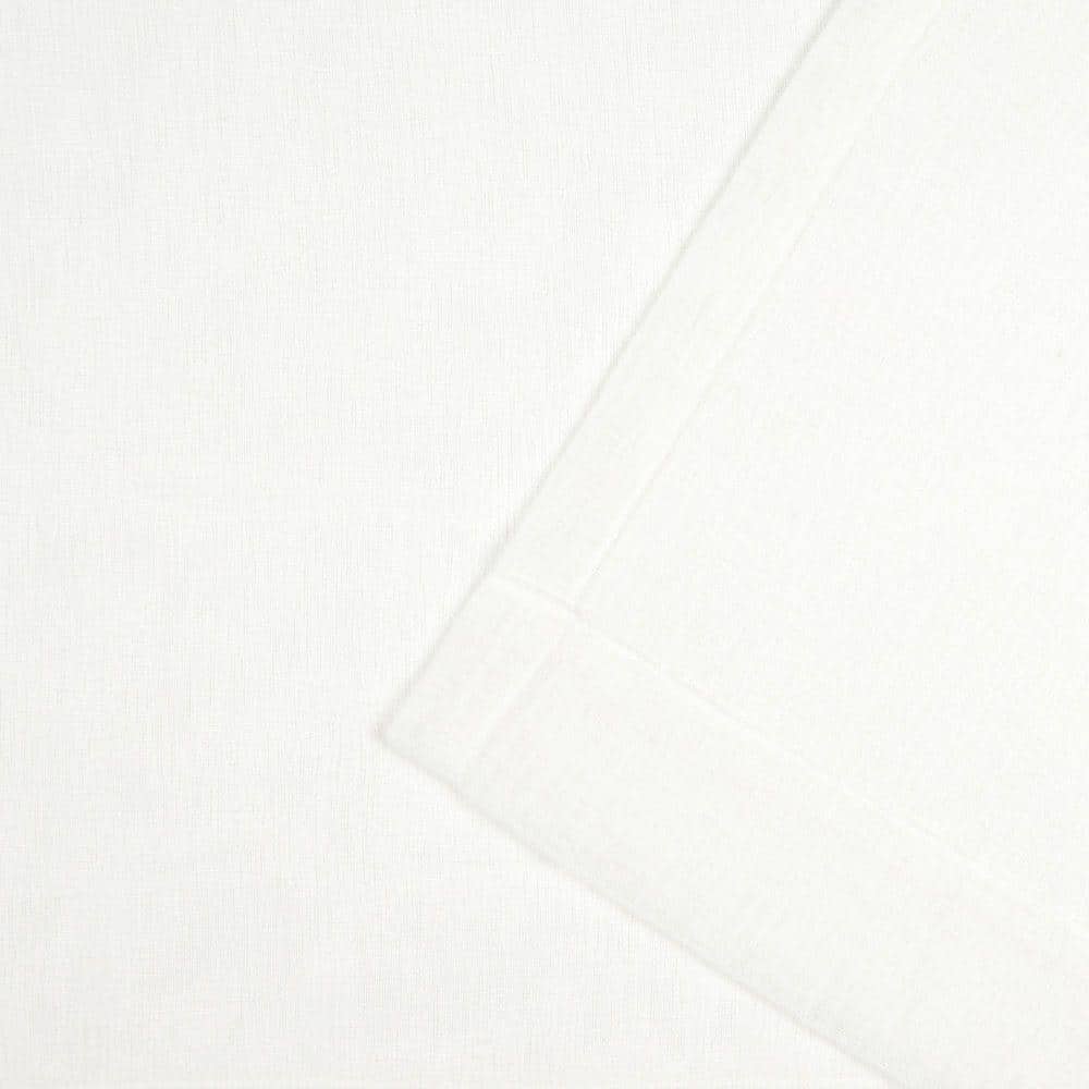 Snowflake Sheer Linen Look Rod Pocket Window Panels