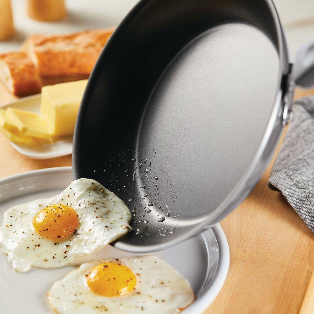 Gray 14-Piece Nonstick Aluminum Cookware Set with Enamel Finish