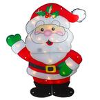 30 .5" Lighted 2 Dimensional Santa Claus Christmas Outdoor Decoration
