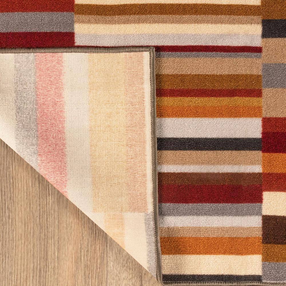 Modern Multicolor Striped Synthetic Indoor Outdoor Area Rug