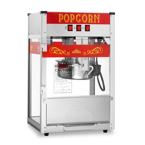Olde Midway 900 W 8 oz. Red Bar Style Popcorn Machine