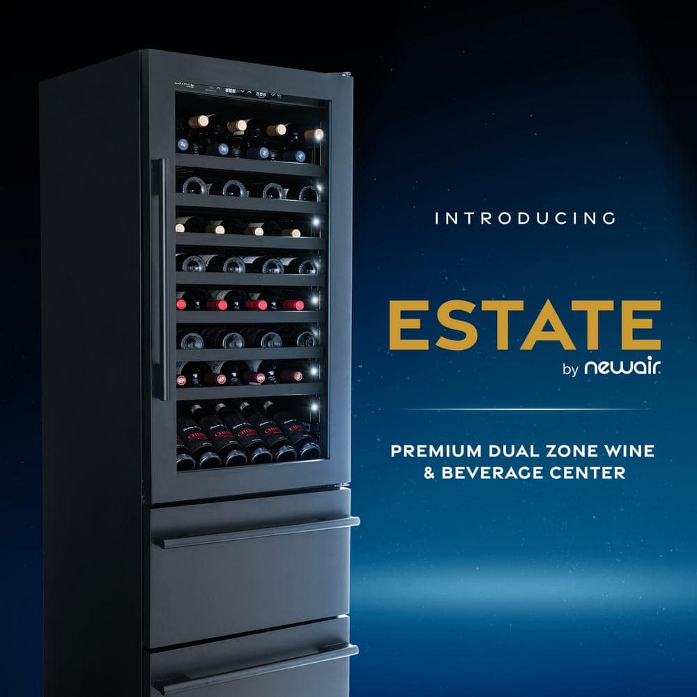 Estate 24" Black Stainless Steel Dual Zone Wine and Beverage Fridge
