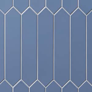 Axis 2.6 in. x 13 in. Blue Polished Picket Ceramic Wall Tile (12.26 sq. ft. / case)
