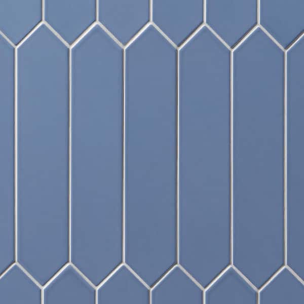 Ivy Hill Tile Axis 2.6 in. x 13 in. Blue Polished Picket Ceramic Wall Tile (12.26 sq. ft. / case)