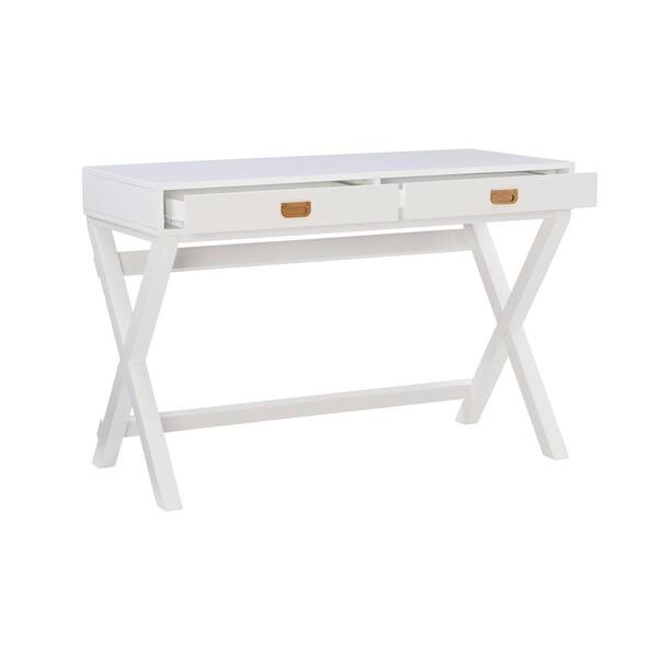 linon paige white writing desk