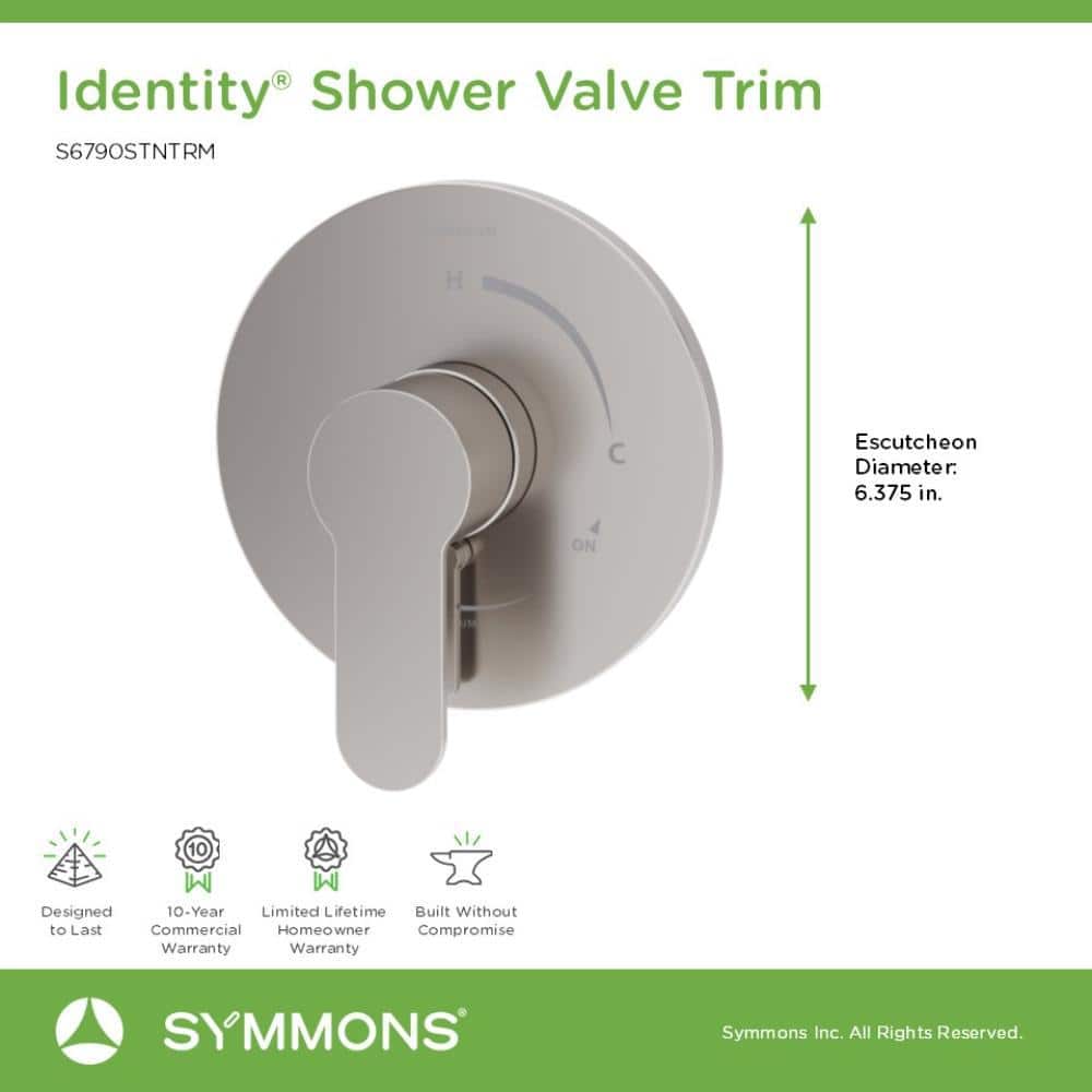 Satin Nickel Wall-Mounted Shower Valve Trim with Lever