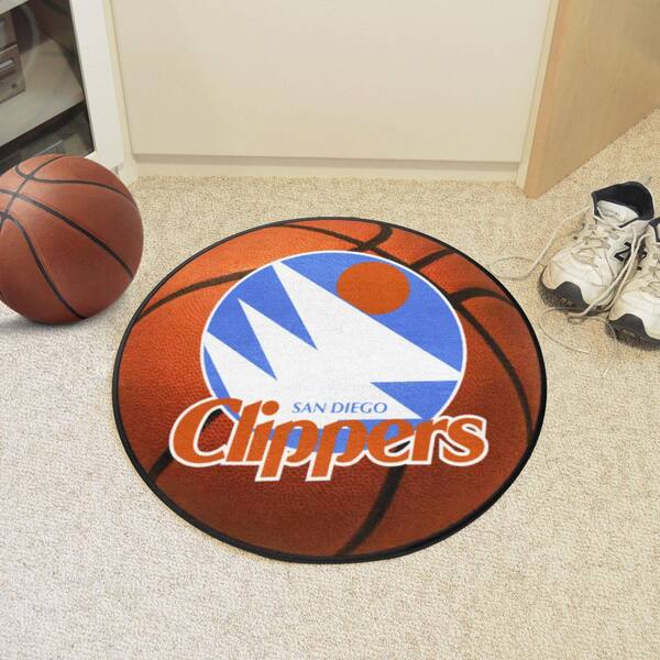 FANMATS NBA Retro San Diego Clippers Orange 2 ft. Round Basketball Area Rug  35399 - The Home Depot