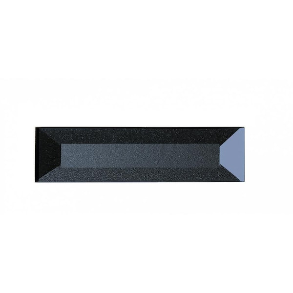 ABOLOS Forever Blue Gray 2 in. x 8 in. Beveled Glossy Glass Subway Wall Tile (1 Sq. Ft./Case)
