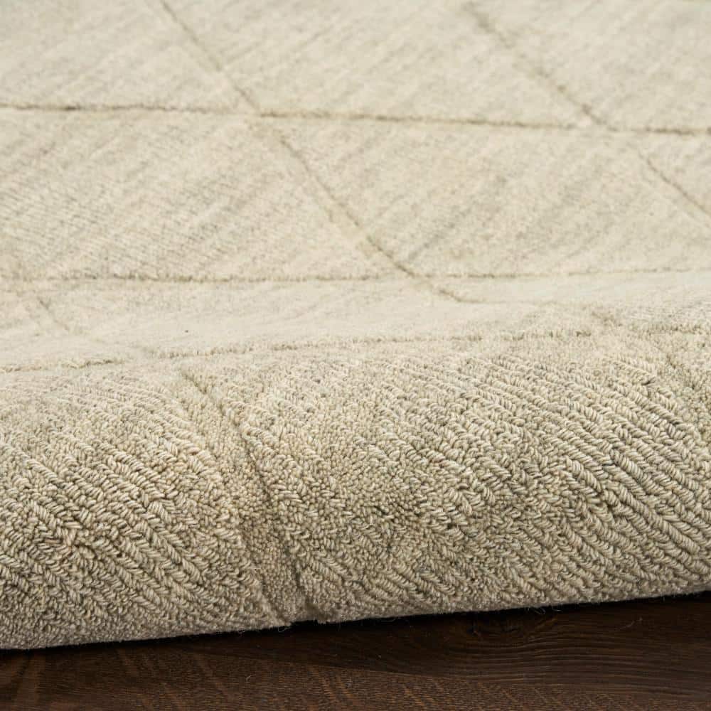 Sage Geometric Handmade Wool 5' x 7' Area Rug