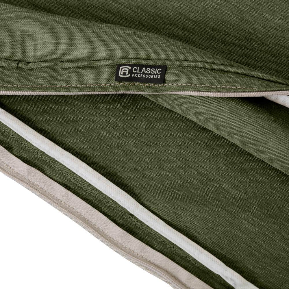 Heather Fern Green Water-Resistant Outdoor Lounge Chair Cushion