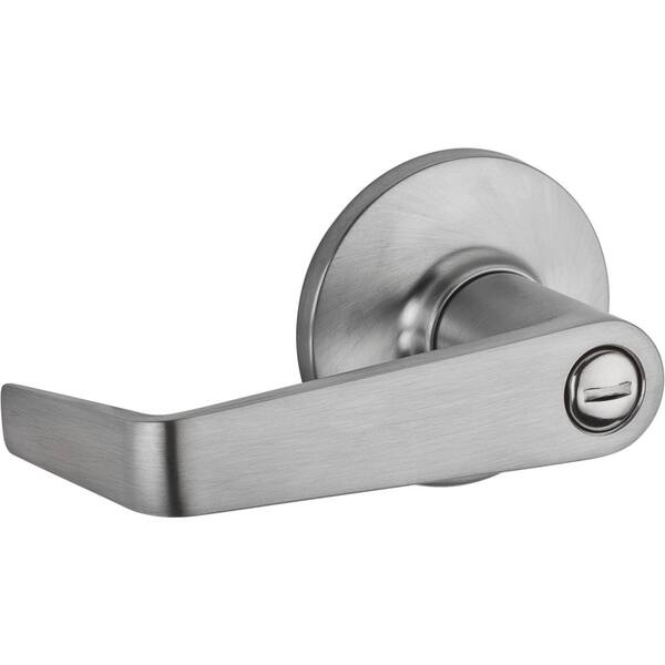 Kwikset Carson Satin Chrome Round Bed/Bath Reversible Door Handle