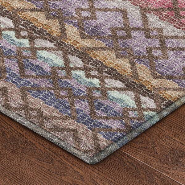 Mayfield Premium Machine Washable Abstract AMF2531 Chocolate 2 ft. x 3 ft. Accent Rug
