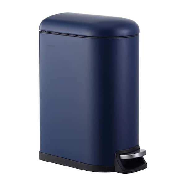 happimess Roland Mini 2.6 Gal. Denim Blue Step-Open Trash Can