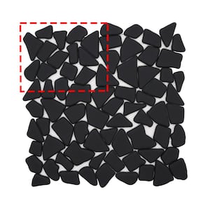 Pebble Black 6 in. x 6 in. Recycled Glass Marble Looks Mesh-Mounted Floor and Wall Mosaic Tile (Sample 0.25 sq. ft.)