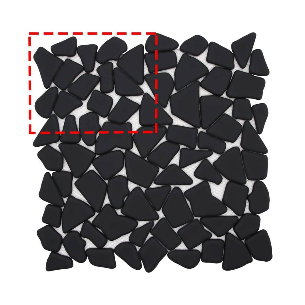 Pebble Black 6 in. x 6 in. Recycled Glass Marble Looks Mesh-Mounted Floor and Wall Mosaic Tile (Sample 0.25 sq. ft.) price history on PriceWatchPro
