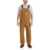 Carhartt Men's 48 in. x 30 in. Brown Cotton Relaxed Fit Duck Bib 