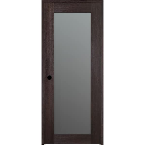 Avon 207 N DIY-Friendly 18 in. х 84 in. Right-Hand Frosted Glass Veralinga Oak Composite Single Prehung Interior Door